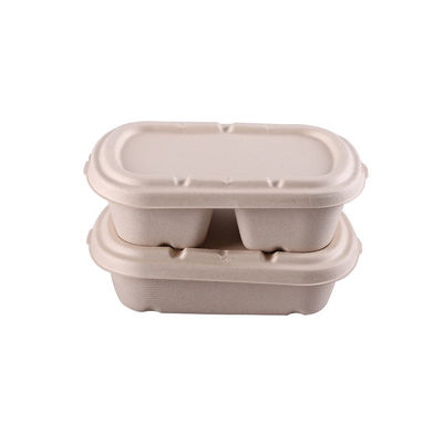 contenitori di alimento biodegradabili della polpa del compartimento 750ml 2 Microwaveable