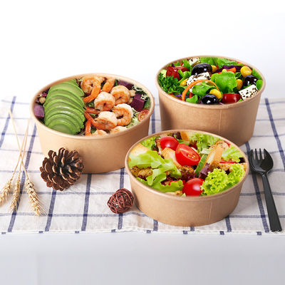 Tazze concimabili della carta kraft dell'insalata eliminabile 460ml